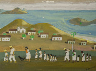 Fulvio Pennacchi - Figuras caminhando à beira mar