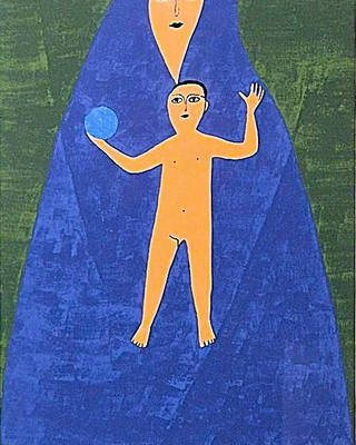 Alfredo Volpi - Madona com menino