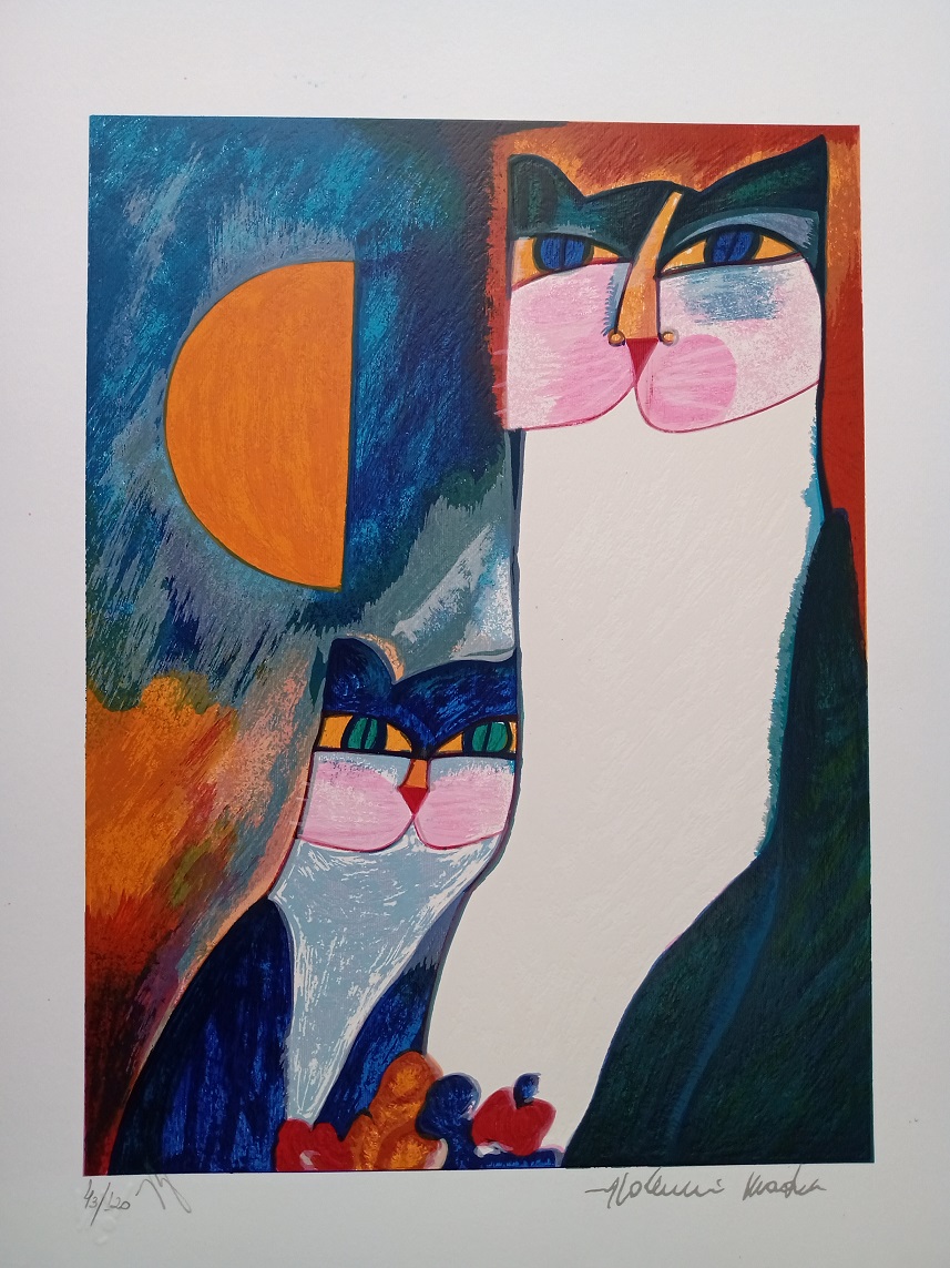 Aldemir Martins - Casal de gatos