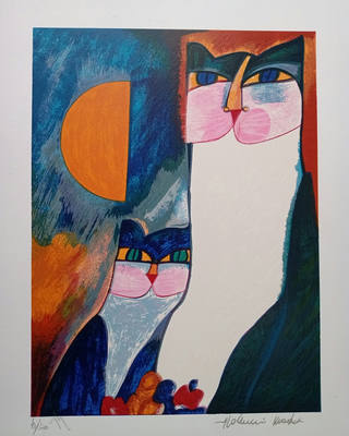 Aldemir Martins - Casal de gatos