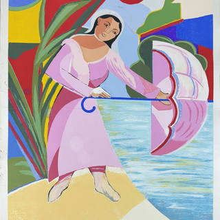 Cícero Dias - Mulher com guarda-chuva