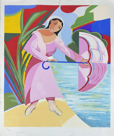 Mulher com guarda-chuva