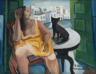 Emiliano di Cavalcanti - Mulher com gato