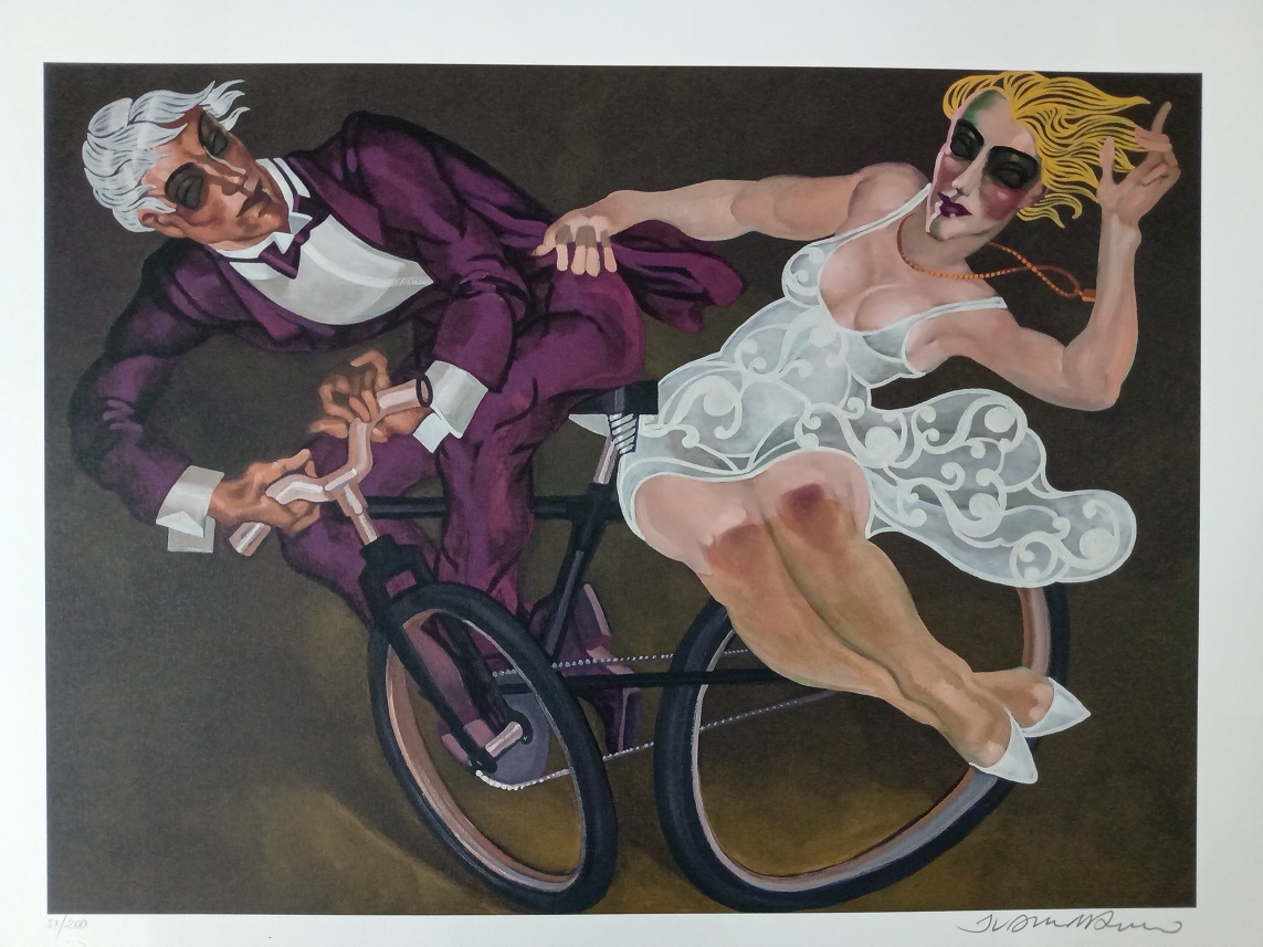 Casal de bicicleta