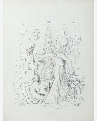 Emiliano di Cavalcanti - Estudo para o Cartaz da Exposição Internacional de Paris -