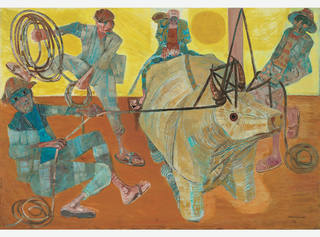 Candido Portinari - Quatro Vaqueiros Laçando Boi
