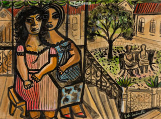 Emiliano di Cavalcanti - Moças na praça