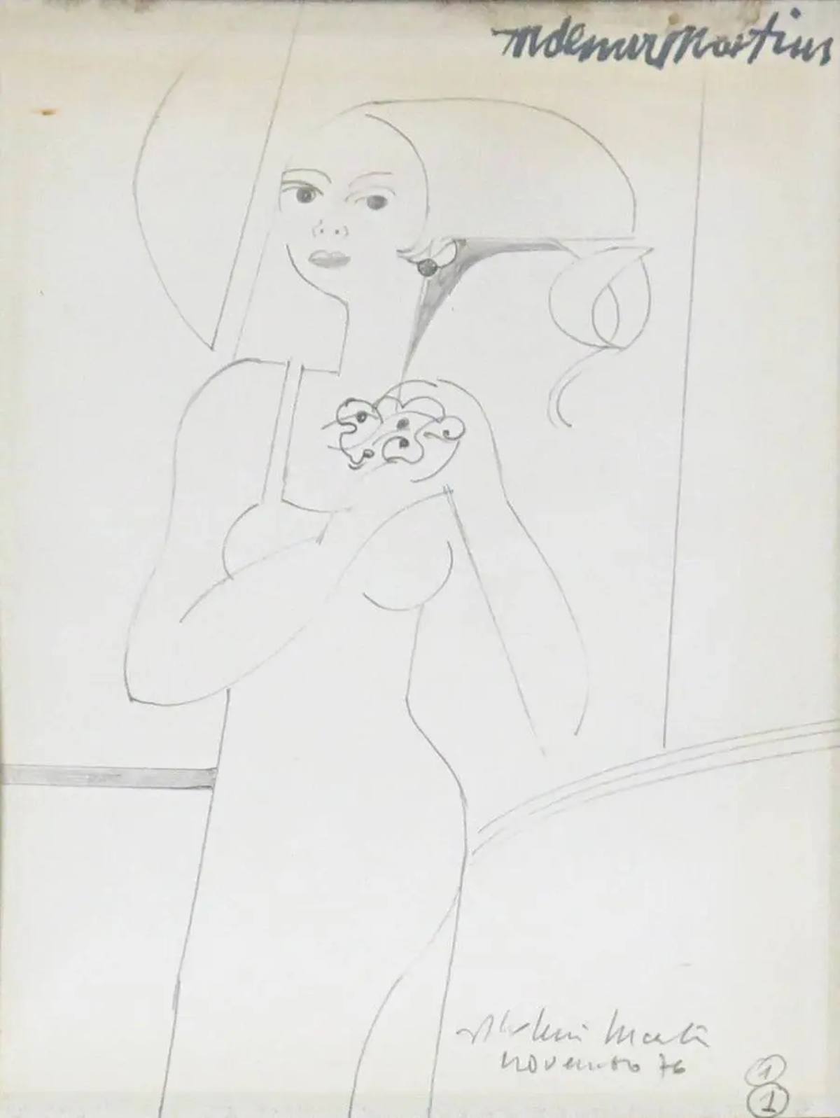 Mulher com flor na mão