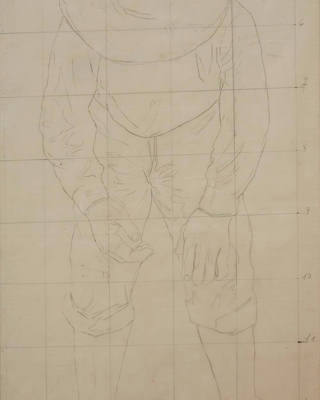 Candido Portinari - Trabalhador Inclinado (Esboço para a pintura mural "Cana")