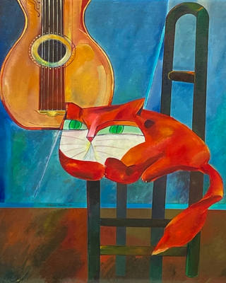 Aldemir Martins - Gato e violão