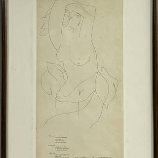 Augusto Rodrigues - Augusto Rodrigues (1913/ 1993). "Mulher, desenho. 56 x 30. Assinado, datado (1972) e dedicado no c.i.d