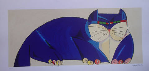 Gato Azul Deitado