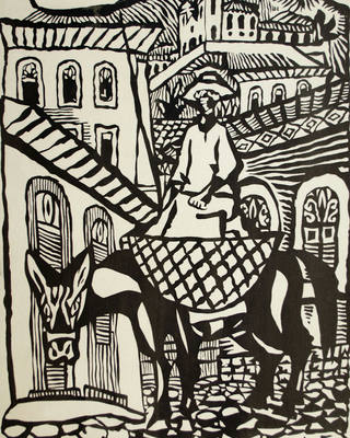 Emiliano di Cavalcanti - Camponês cavalgando burro