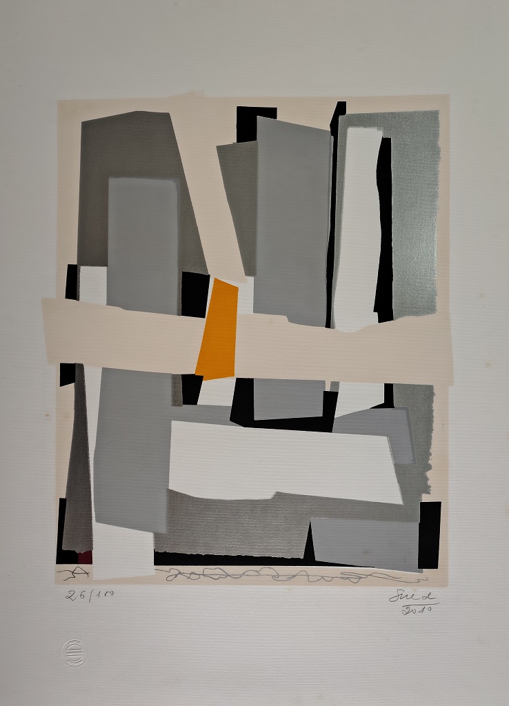 Eduardo Sued - Composição Abstrata com prateado