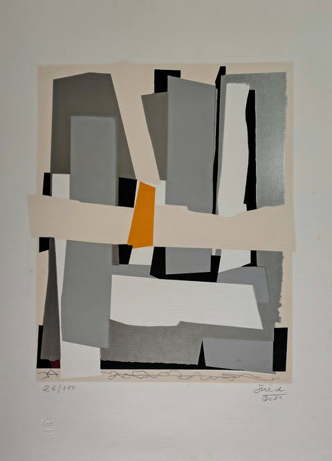 Composição Abstrata com prateado