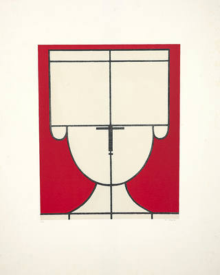 Milton Dacosta - Alexandre sob Fundo Vermelho