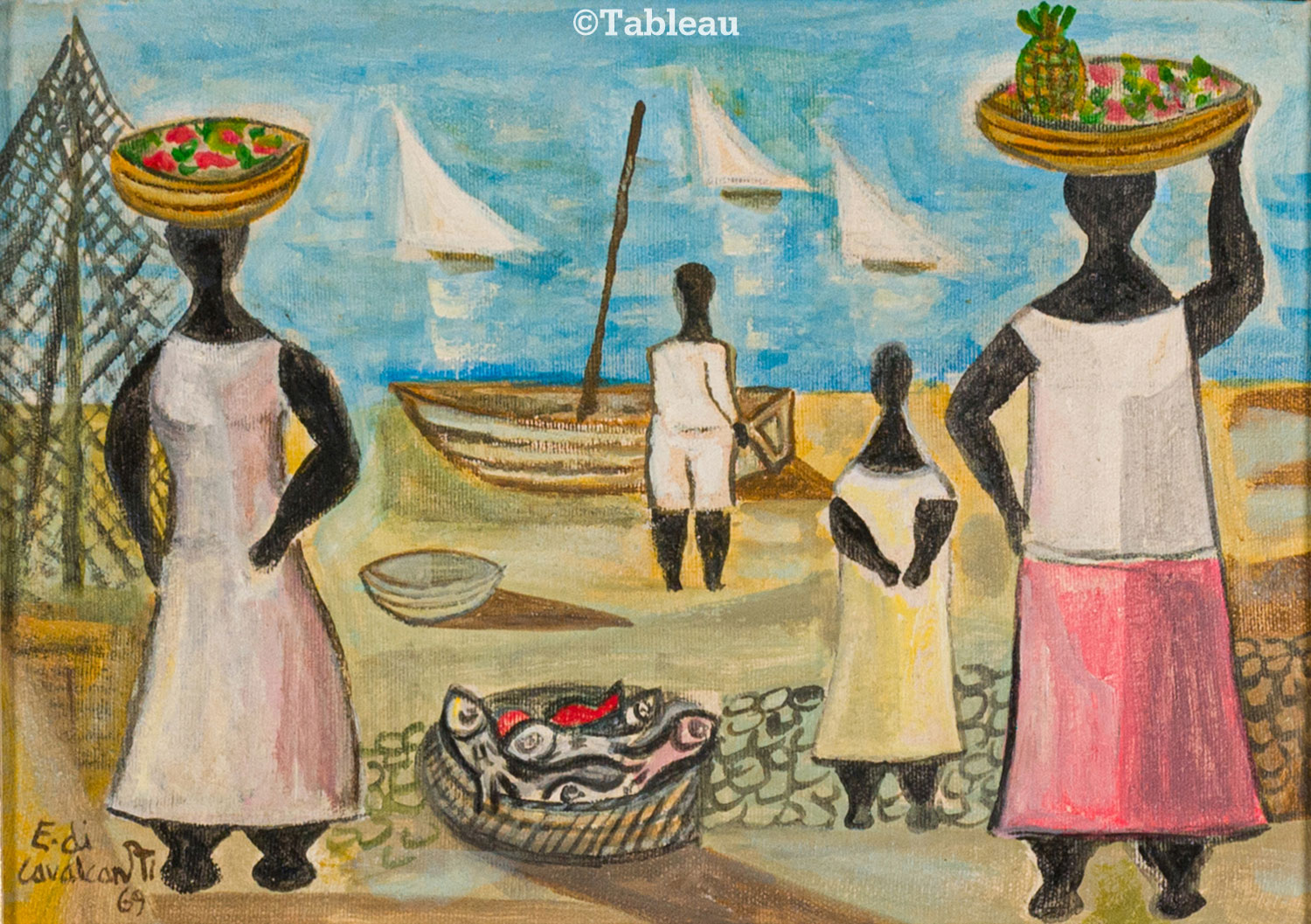 Emiliano di Cavalcanti - Figuras e marinha