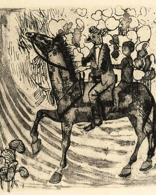 Candido Portinari - Homem a Cavalo com Menino na Garupa – da série Menino de Engenho