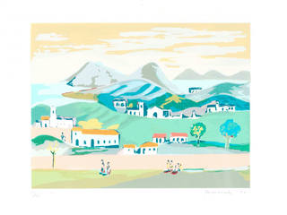 Fulvio Pennacchi - Paisagem com Casarios