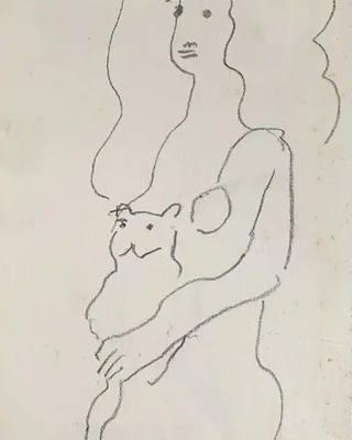 Aldemir Martins - Mulher com gato (s/ data)