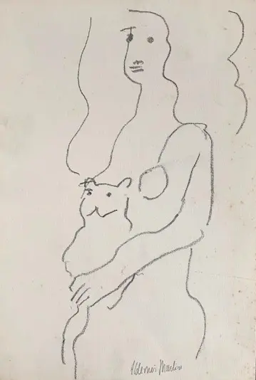 Mulher com gato (s/ data)