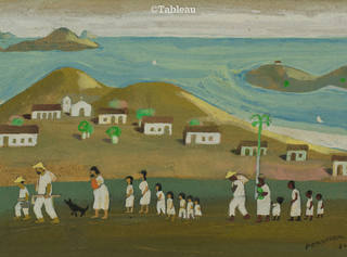 Fulvio Pennacchi - Figuras caminhando à beira mar
