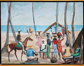 Carybé - Praia com Figuras
