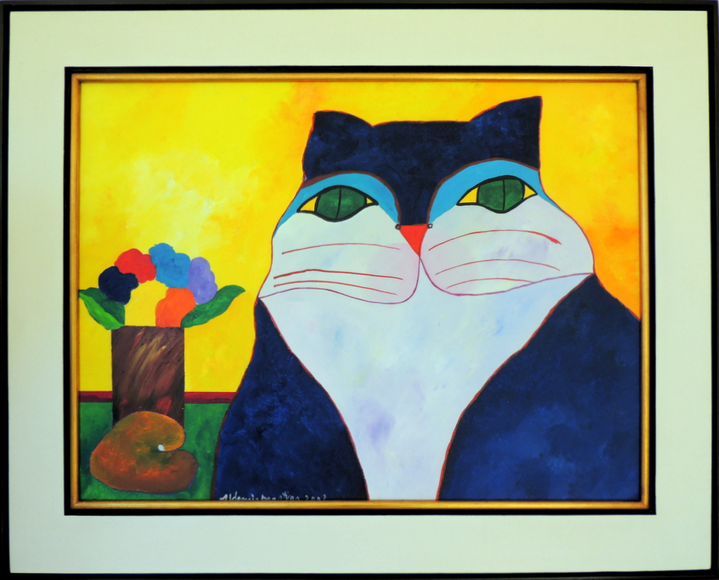 Aldemir Martins - Gato Azul com Vaso