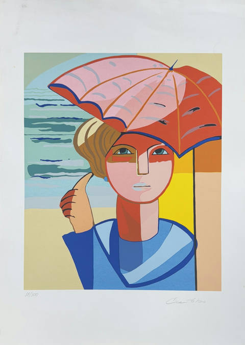 Mulher com guarda-chuva
