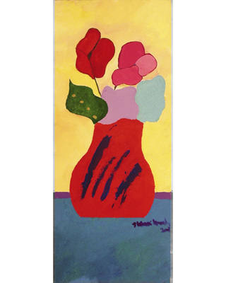 Aldemir Martins - Vaso vermelho com flores