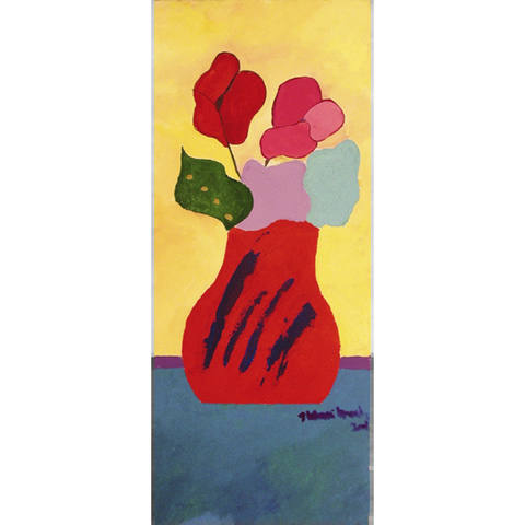 Vaso vermelho com flores