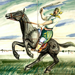 Alfredo Volpi - Homem e Cavalo