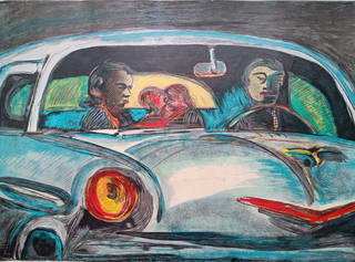 Rubens Gerchman - Beijo no carro azul
