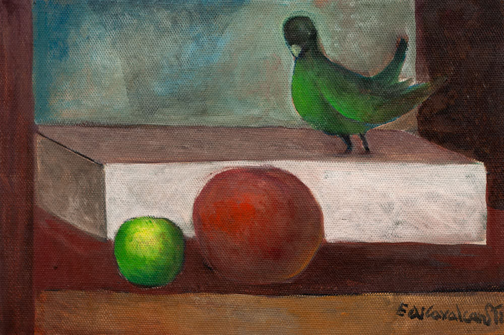 Emiliano di Cavalcanti - Pássaro Verde e Frutas