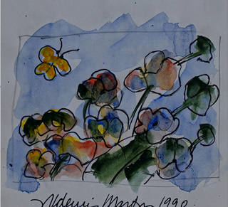 Aldemir Martins - Flores e borboleta