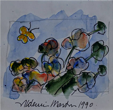 Flores e borboleta