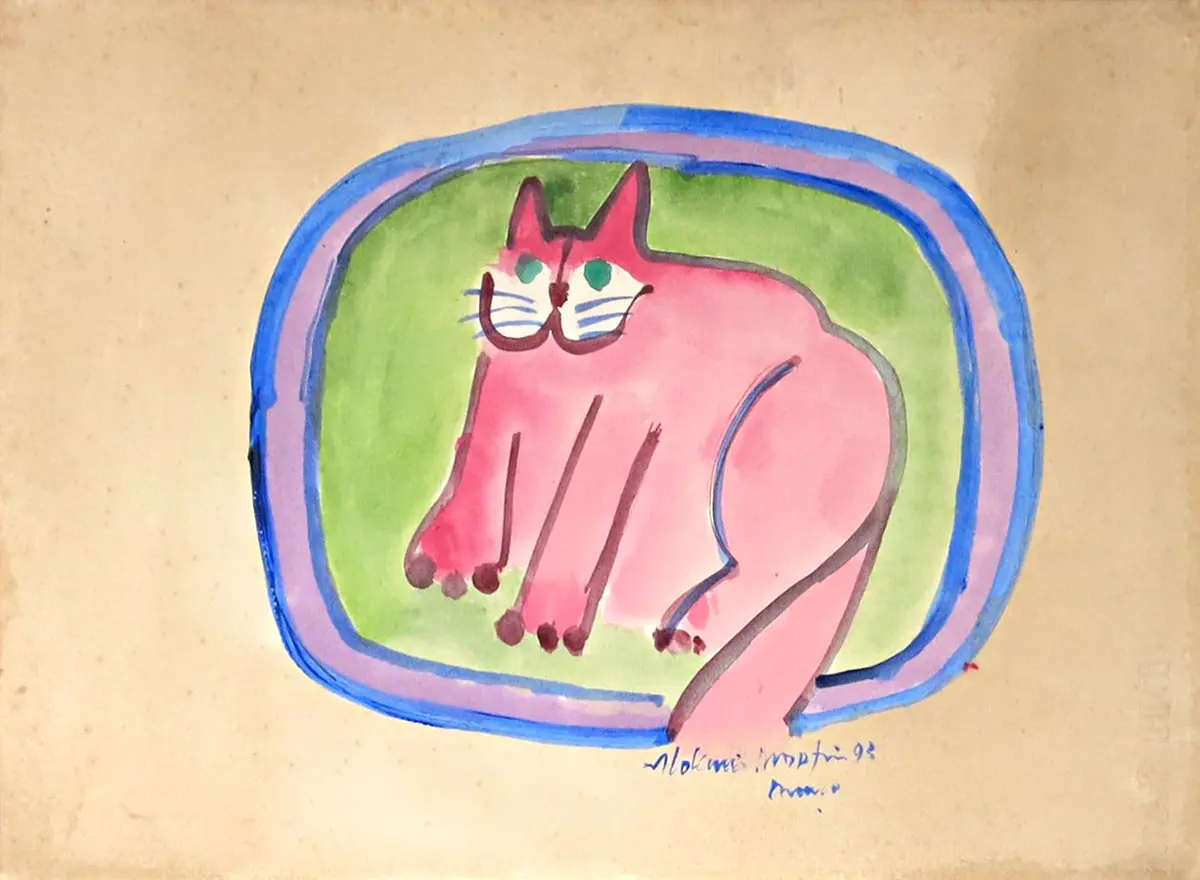 Aldemir Martins - Gato rosa