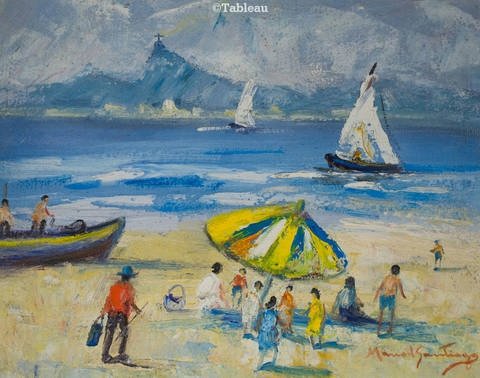 Na praia