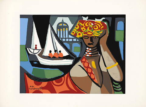 Mulher e Barcos