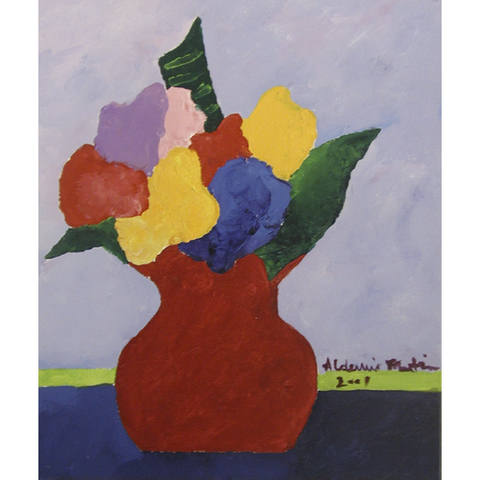 Vaso vermelho com flores