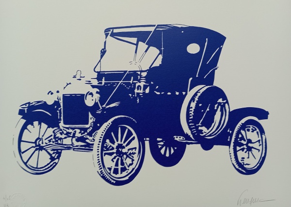 Carro antigo azul