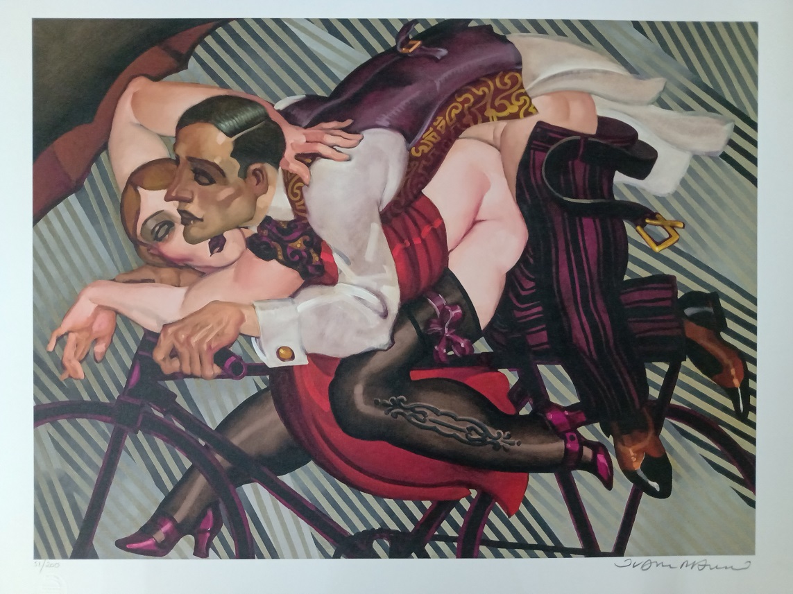 Casal de bicicleta