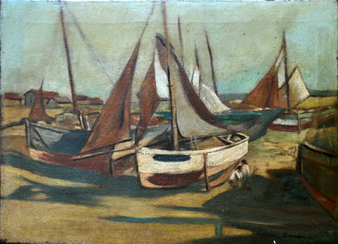 Paisagem com barcos