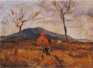 Alfredo Volpi - Paisagem com Igreja