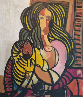 Jesús Fuertes - Figura feminina com peixe