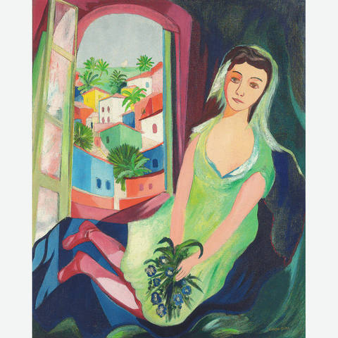Mulher na varanda