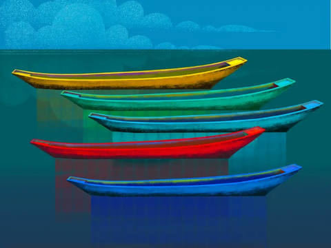 Canoas no Ancoradouro