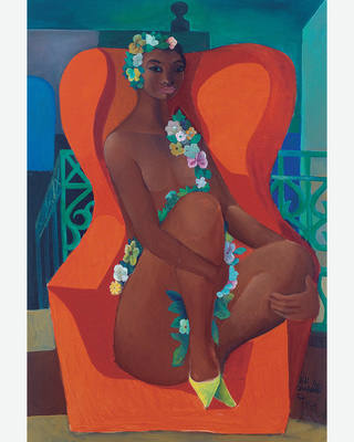 Emiliano di Cavalcanti - Mulata no sofá vermelho