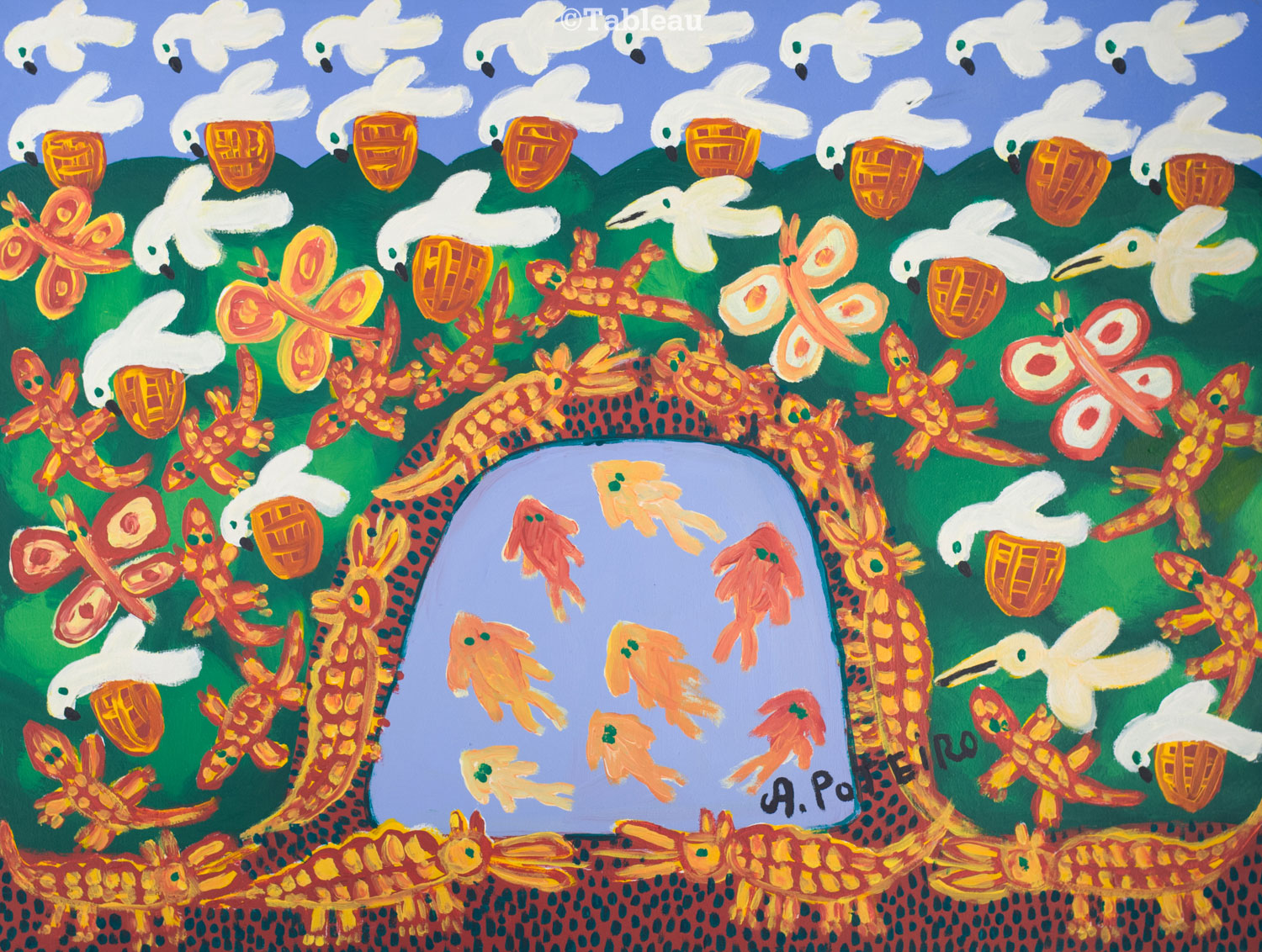 Antonio Poteiro - Lagoa e Pássaros