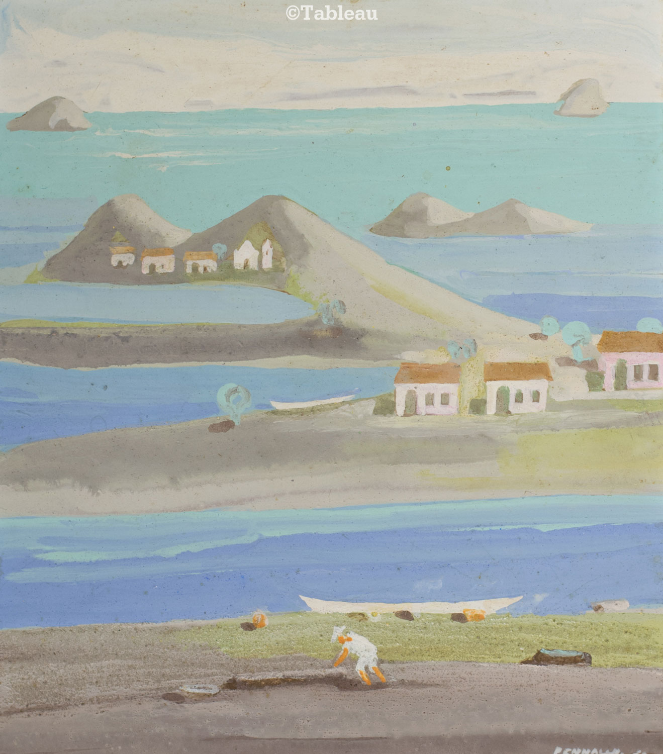Fulvio Pennacchi - Aldeia a beira mar
